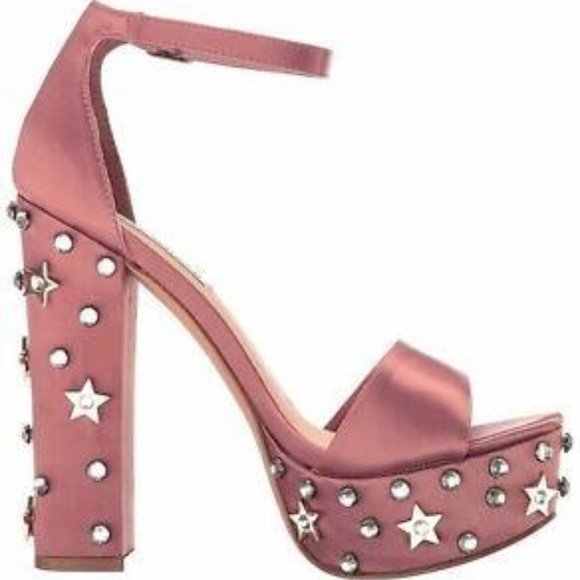 Steve Madden Glory Satin Studded Platform Heels - Picture 3 of 4